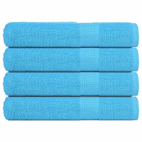 Toallas 4 uds 100% algodón turquesa 100x200 cm 600 gsm
