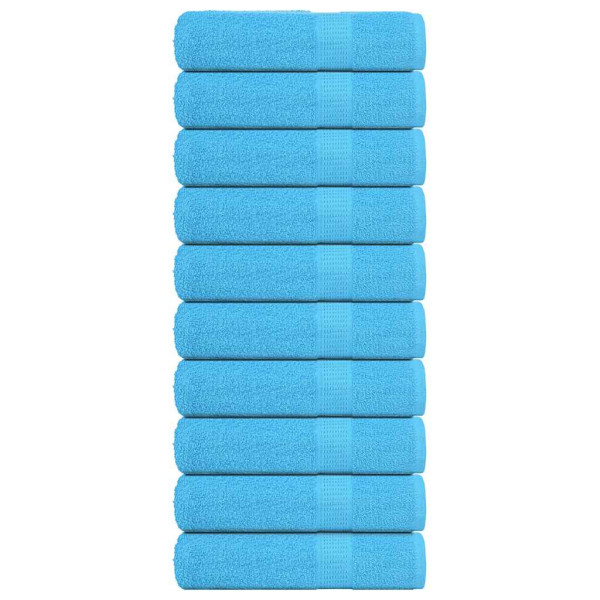 Toallas de ducha 10 uds 100% algodón turquesa 70x140 cm 360 gsm