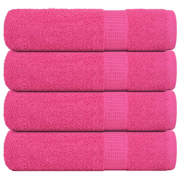 Toallas de ducha 4 uds 100% algodón rosa 70x140 cm 360 gsm
