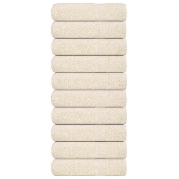Toallas de invitados 10 uds 100% algodón crema 70x140 cm 360gsm