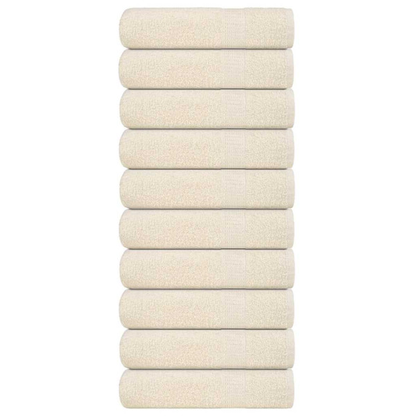 Toallas de Mano 10 piezas Crema 50x100 cm 360 g/m² 100% Algodón