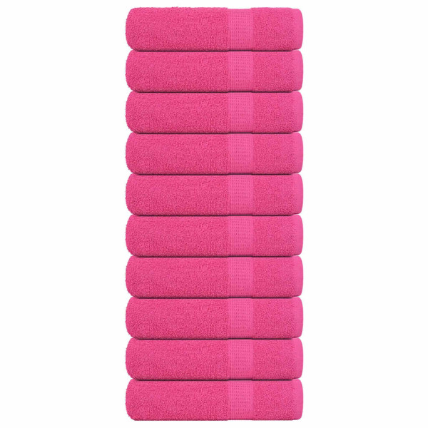 Toallas de Mano 10 piezas Rosa 50x100 cm 360 g/m² 100% Algodón