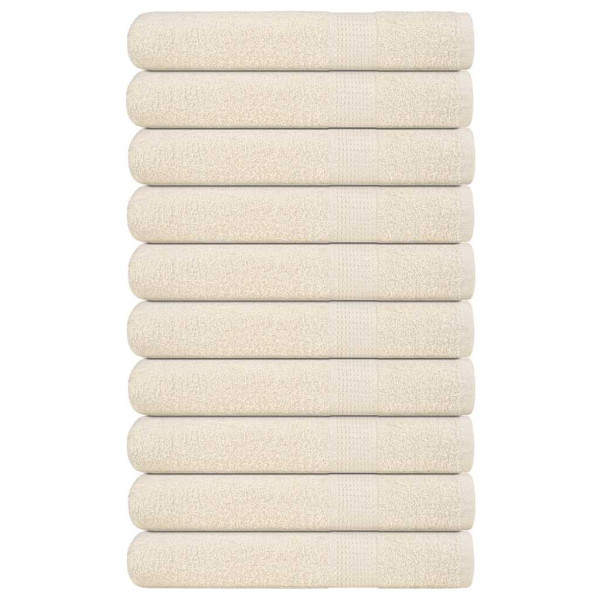 Toallas de sauna 10 uds 100% algodón crema 80x200 cm 360 gsm