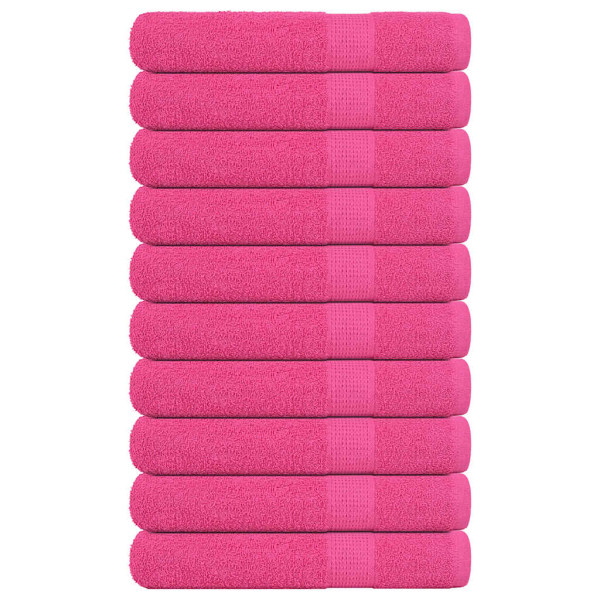 Toallas de sauna 10 uds 100% algodón rosa 80x200 cm 360 gsm