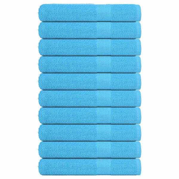 Toallas de sauna 10 uds 100% algodón turquesa 80x200 cm 360 gsm