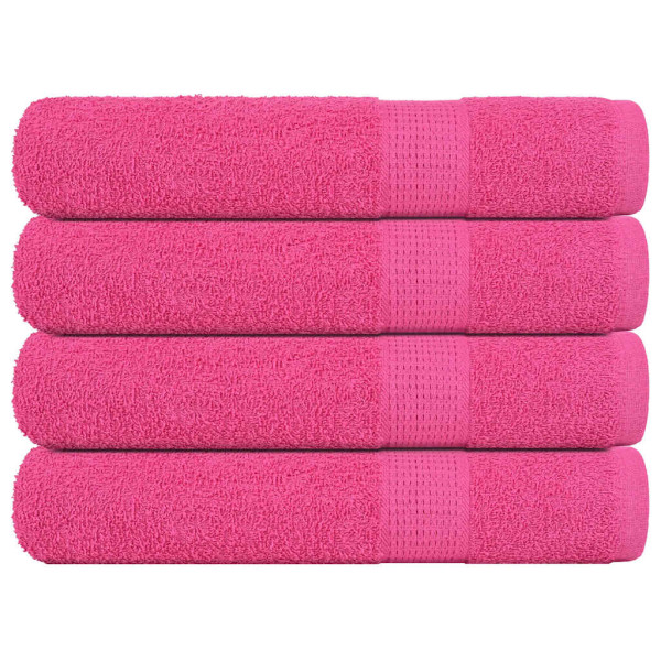 Toallas de sauna 4 uds 100% algodón rosa 80x200 cm 360 gsm
