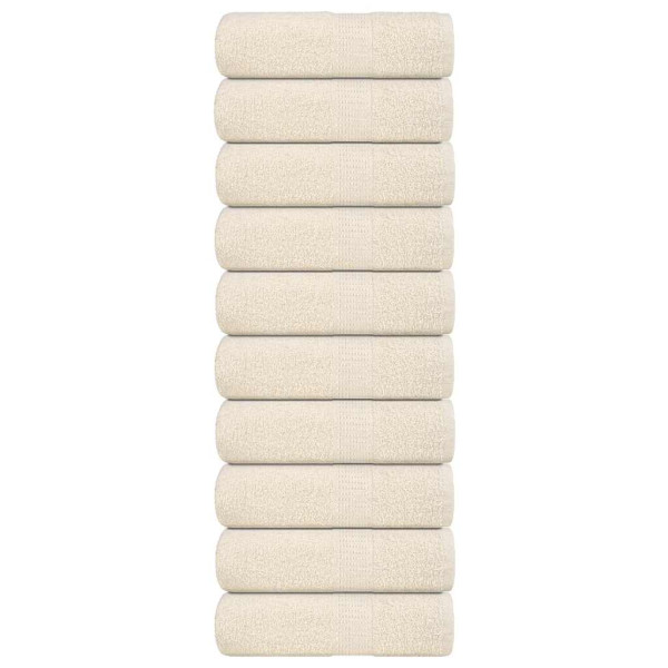 Toallas invitados 10 uds 100% algodón crema 30x50 cm 360 gsm