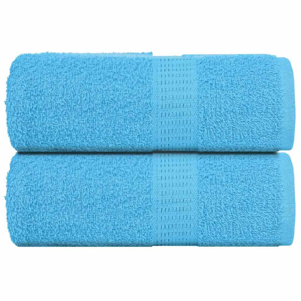 Toallas invitados 2 uds 100% algodón turquesa 30x50 cm 360 gsm