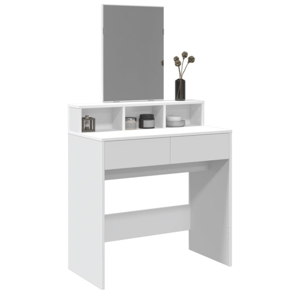 Tocador con espejo blanco 80x41x144.5 cm