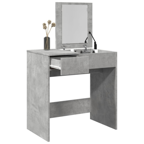 Tocador con espejo gris hormigón 73x46.5x120 cm