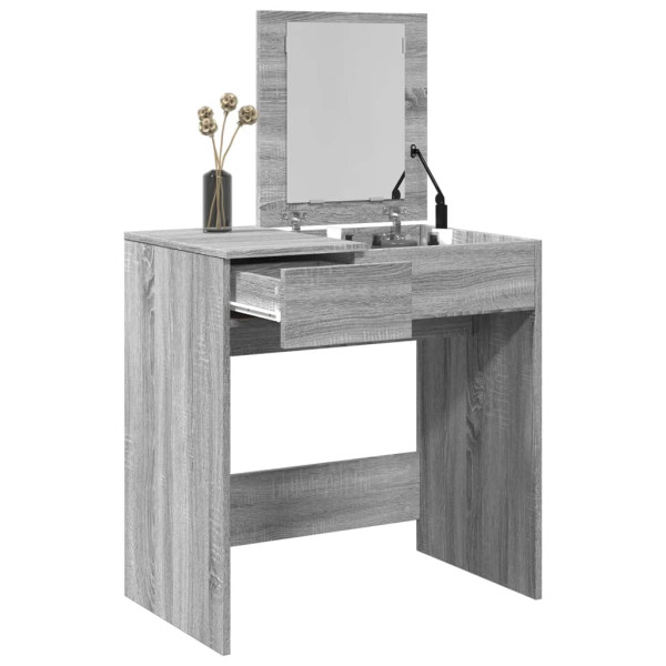 Tocador con espejo gris Sonoma 73x46.5x120 cm