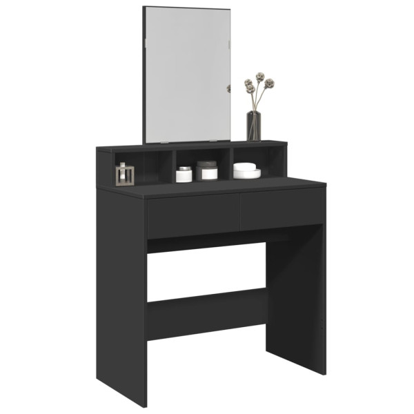 Tocador con espejo negro 80x41x144.5 cm