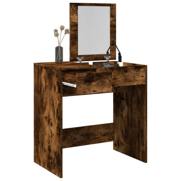 Tocador con espejo roble ahumado 73x46.5x120 cm