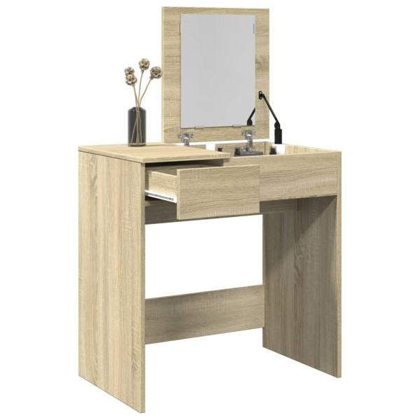 Tocador con espejo roble Sonoma 73x46.5x120 cm