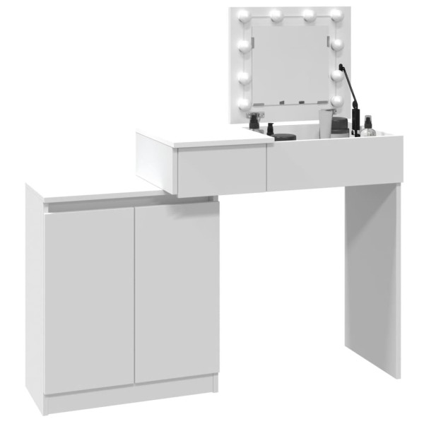 Tocador con luces LED blanco 115x37x110.5 cm