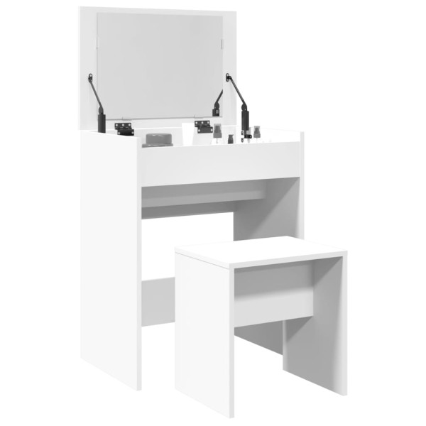 Tocador con taburete blanco 60x40x113.5 cm
