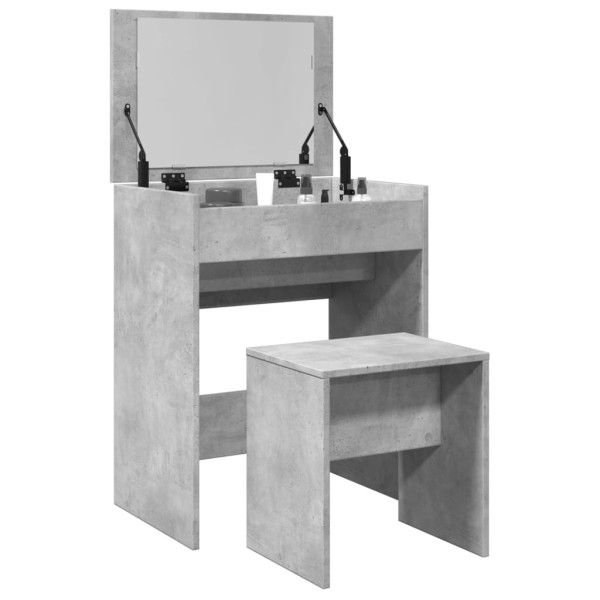 Tocador con taburete gris hormigón 60x40x113.5 cm