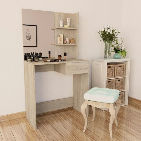 Tocador de madera aglomerada 75x40x141 cm color roble