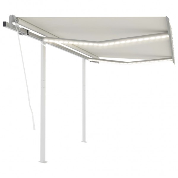 Toldo automático LED sensor de viento crema 3.5x2.5 m