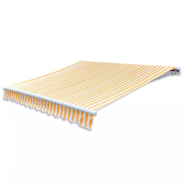 Toldo de lona amarillo y blanco 6x3 m (sin estructura)