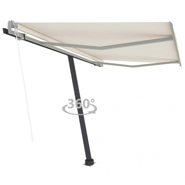 Toldo de pie automático crema 350x250 cm