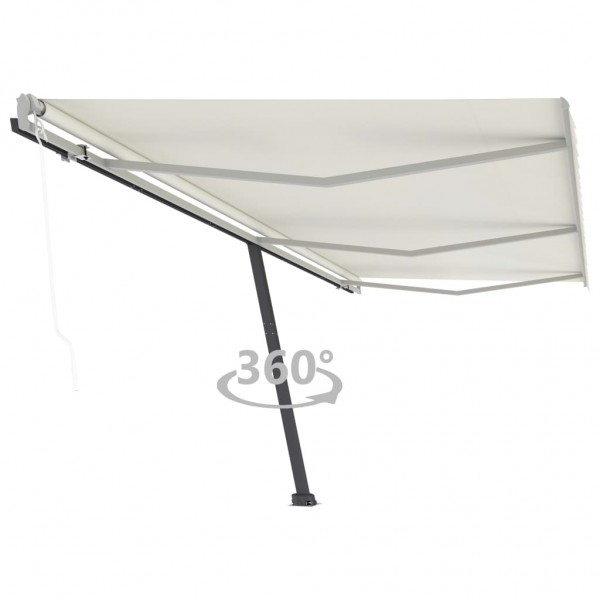 Toldo de pie automático crema 600x350 cm