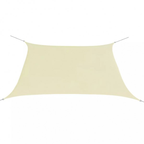Toldo de vela cuadrado de tela oxford color crema 3.6x3.6 m