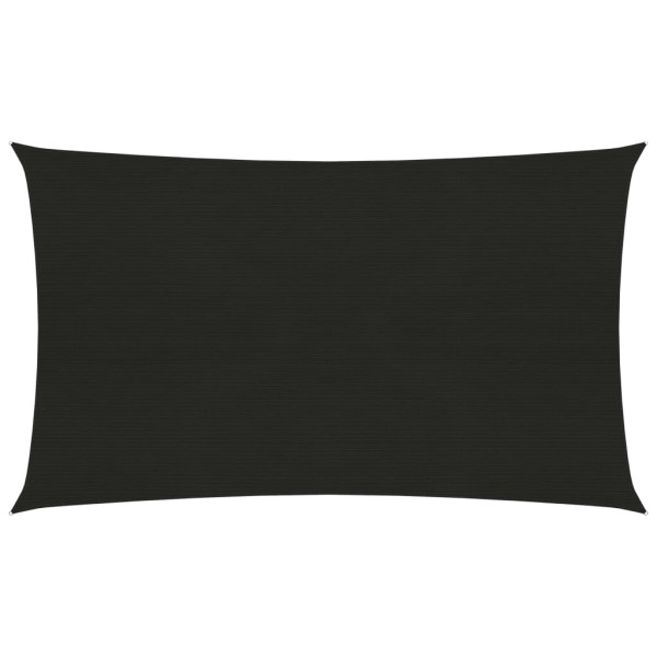 Toldo de vela HDPE negro 160 g/m² 2.5x5 m