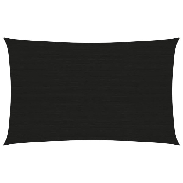 Toldo de vela HDPE negro 160 g/m² 3x5 m