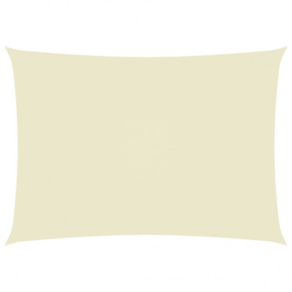 Toldo de vela rectangular de tela oxford color crema 5x7 m