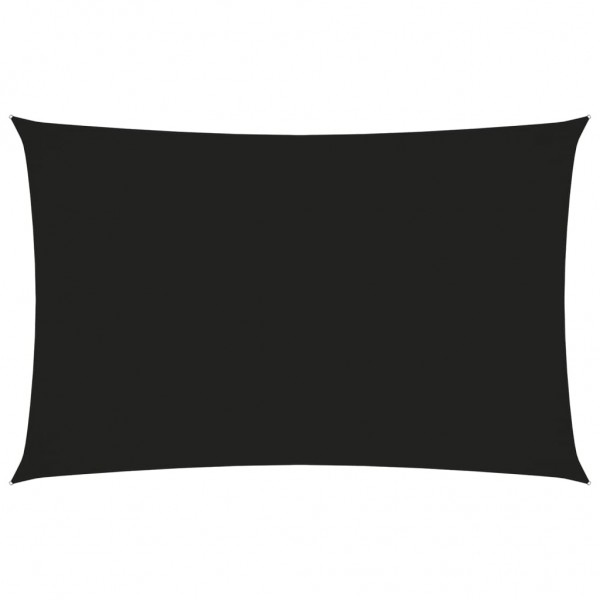 Toldo de vela rectangular de tela oxford negro 2x5 m