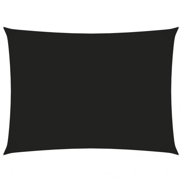 Toldo de vela rectangular de tela oxford negro 3x4.5 m