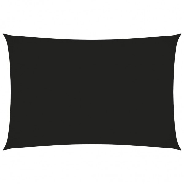 Toldo de vela rectangular de tela oxford negro 4x6 m