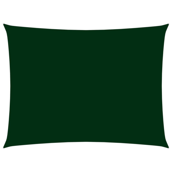 Toldo de vela rectangular de tela oxford verde oscuro 5x7 m