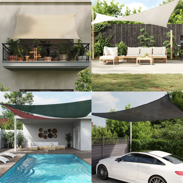 Toldo de vela rectangular HDPE arena 160 g/m² 3.5x5 m