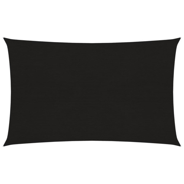 Toldo de vela rectangular HDPE negro 160 g/m² 6x8 m