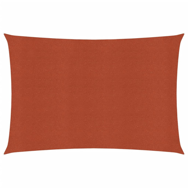 Toldo de vela rectangular HDPE terracota 160 g/m² 3.5x4.5 m