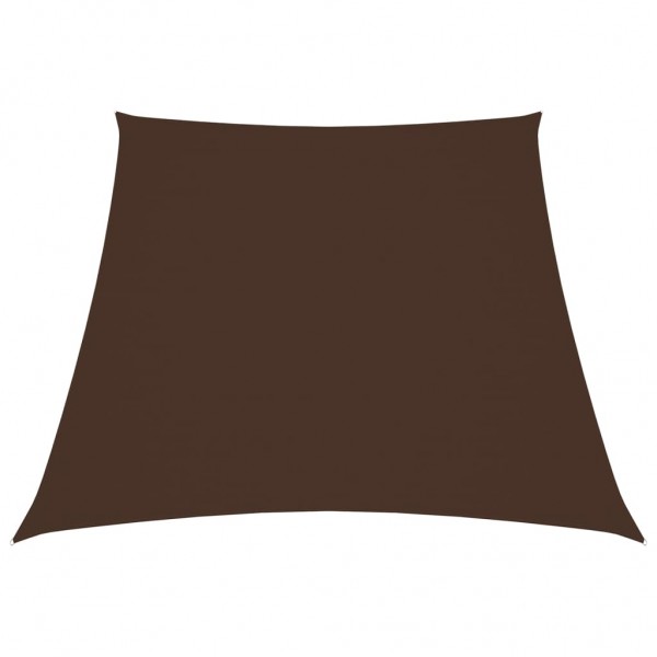 Toldo de vela trapezoidal de tela oxford marrón 3/4x3 m