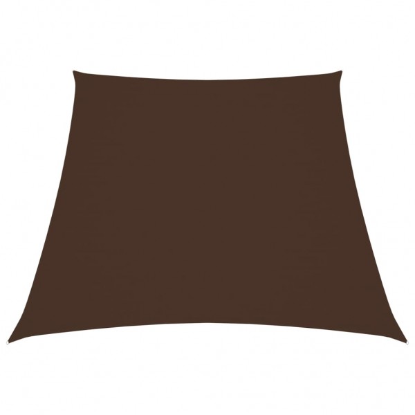 Toldo de vela trapezoidal de tela oxford marrón 3/5x4 m