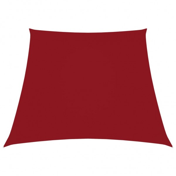 Toldo de vela trapezoidal de tela oxford rojo 2/4x3 m