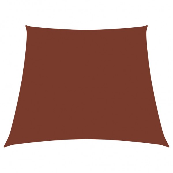 Toldo de vela trapezoidal de tela oxford terracota 3/4x3 m