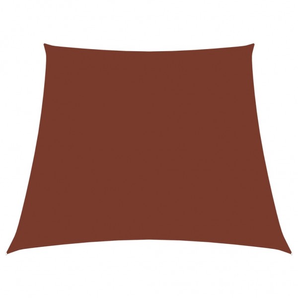 Toldo de vela trapezoidal de tela oxford terracota 3/5x4 m