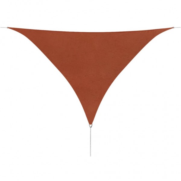 Toldo de vela triangular de tela oxford 5x5x5 m terracota