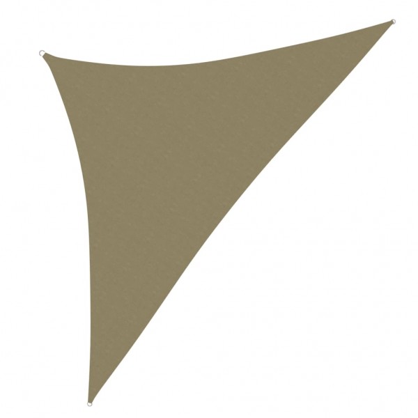 Toldo de vela triangular de tela oxford beige 3.5x3.5x4.9 m