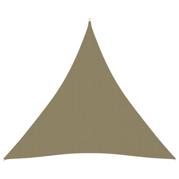 Toldo de vela triangular de tela oxford beige 3x3x3 m