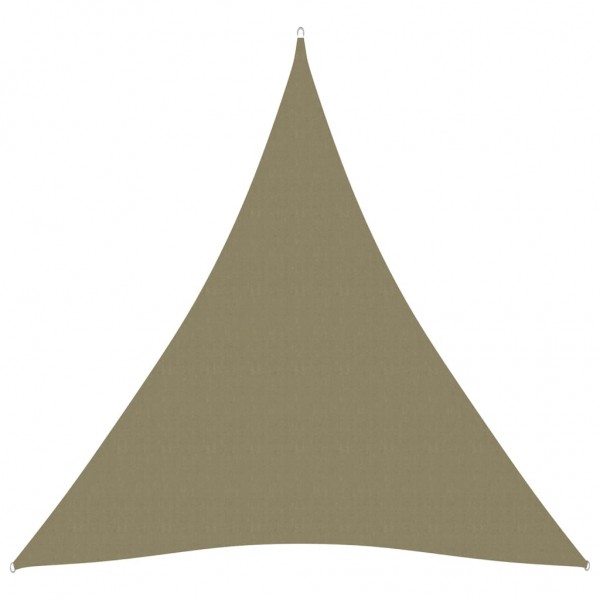 Toldo de vela triangular de tela oxford beige 3x4x4 m