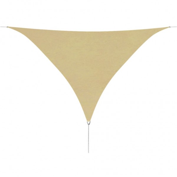 Toldo de vela triangular de tela oxford beige 5x5x5 m