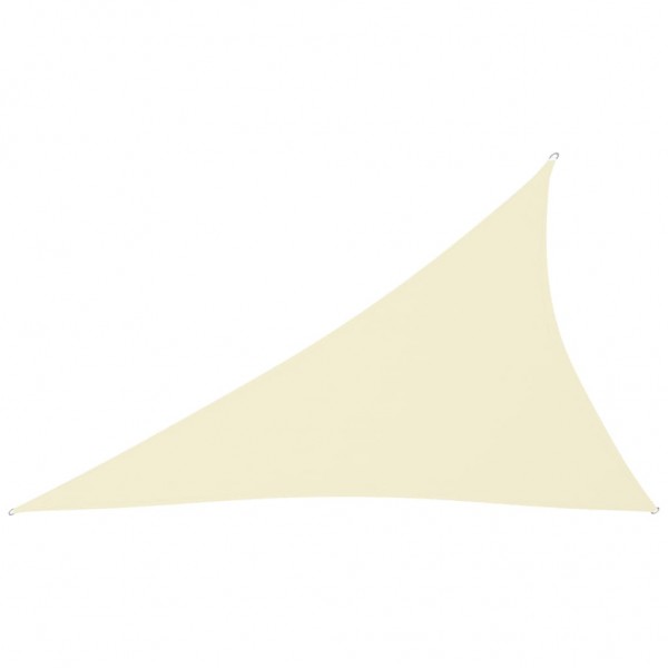Toldo de vela triangular de tela oxford color crema 4x5x6.4 m