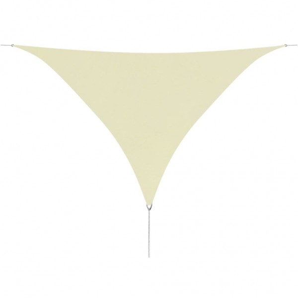 Toldo de vela triangular de tela oxford color crema 5x5x5 m