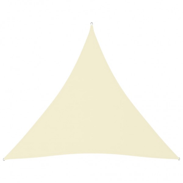Toldo de vela triangular de tela oxford crema 4x4x4 m